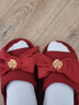 水星家紡 結婚拖鞋情侶紅色一雙 夏季婚慶紅拖鞋喜慶情侶拖鞋女 囍合雙影情侶拖鞋女 38-39 曬單實(shí)拍圖