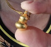 中國黃金（CHINA GOLD）黃金葫蘆吊墜男女足金項鏈福祿相伴掛墜情人節(jié)生日禮物送女友老婆 葫蘆吊墜+福字珠【紅繩】約1.15g 曬單實拍圖