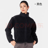 迪卡儂（DECATHLON）戶外運動休閑短款抓絨外套夾克保暖加厚羊羔絨女SH500 黑色-女款 M 曬單實拍圖