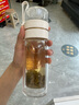 瑜品佳 雙層玻璃杯茶水分離杯獨立茶倉 高硼硅玻璃水杯女高顏值400ml 400ml白色 曬單實(shí)拍圖