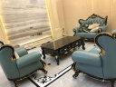 伯爵华府 沙发 欧式沙发组合 客厅实木真皮沙发雕花大户型 欧美别墅沙发 HT-8052沙发/单双三(香槟) 实拍图