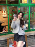 DXOT韓系小眾感圓領(lǐng)加厚毛呢外套女2025秋冬新款氣質(zhì)寬松短款呢子大衣 灰色外套 M (95-105斤) 曬單實(shí)拍圖