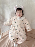 優(yōu)奇嬰幼兒連體衣服冬季夾棉衣保暖剛出生寶寶加厚哈衣爬服冬裝外出服 萌萌小熊貓【保暖棉服】 90cm 曬單實(shí)拍圖