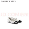 CHARLES&KEITH优雅拼色粗跟玛丽珍鞋子女鞋CK1-60580265 White白色 37 实拍图