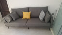 简派印橡 沙发 布艺沙发简约现代大小户型客厅家具北欧轻奢沙发组合XH-8123B 深灰色 三人位（2.1米） 实拍图