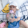 小袋鼠巴布婴儿奶瓶PPSU宽口径宝宝新生儿奶瓶6个月以上仿母乳鸭嘴吸管奶瓶 玫瑰粉 260ml 3-6月 实拍图