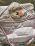 舒贝怡 婴儿睡袋秋冬季保暖宝宝抱被防踢被 粉色 90*90CM 晒单实拍图