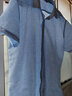 SHANSHAN杉杉【40支】短袖襯衫男亞麻抗皺純色男襯衣商務(wù)休閑職業(yè)通勤衣服 曬單實(shí)拍圖