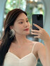 HEFANG何方珠寶白玫瑰羽毛耳環(huán)耳飾女士輕奢高級感生日禮物送女友老婆 白色 曬單實拍圖