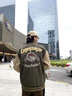 新百倫春秋2025新款棒球服男款潮牌秋季麂皮絨棉服飛行員美式夾克外套 綠色 L 適合120-140斤 曬單實(shí)拍圖