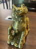 銅欣祥 銅麒麟擺件辦公室工藝品公司開(kāi)業(yè)喬遷禮品客廳玄關(guān)家居裝飾品 黃色6#一對(duì) 曬單實(shí)拍圖