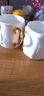 稀奇（XQ） 稀奇藝術(shù)因?yàn)閻?ài)情骨瓷咖啡杯 情侶對(duì)杯創(chuàng)意浮雕禮盒包裝 金把白把套裝 曬單實(shí)拍圖