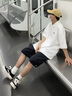 361°運(yùn)動套裝男裝夏季新款POLO衫短褲跑步套裝大碼運(yùn)動服健身服兩件套 本白/黑色 L(175/96A)男 曬單實(shí)拍圖