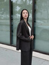 愛特愛（EITIE）廓形中性灰色直筒顯瘦小西裝女秋新款高端女裝短外套C2403406 灰色56 M 160 曬單實(shí)拍圖