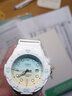 卡西歐（CASIO） 卡西歐(CASIO)手表 女生運動系列橡膠帶石英學生表樹脂皮帶手表 黃綠盤白橡膠帶LRW-200H-2E2 曬單實拍圖