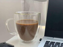 圓舍透明雙層隔熱玻璃水杯子大容量咖啡杯大口喝水杯帶把手馬克杯家用 450ml款（四只裝） 曬單實(shí)拍圖