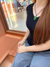 中國黃金（CHINA GOLD）碧綠玉髓葉子吊墜男女足金轉運金珠項鏈婦女節生日禮物送老婆 碧綠玉髓葉子項鏈【金重約0.1g】 曬單實(shí)拍圖
