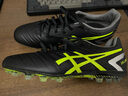 亞瑟士（ASICS）DS LIGHT L.E.高端袋鼠皮水晶底AG足球鞋1103A077-002 黑綠#1103A077-002 42 (265mm) 曬單實(shí)拍圖