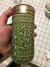 乾唐軒【官方授權】活瓷杯小勢在必得單層隨手杯高檔水杯男陶瓷杯子帶蓋 綠色  （禮盒包裝 帶杯套杯刷） 曬單實(shí)拍圖