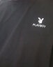 花花公子（PLAYBOY）短袖T恤男夏季男士上衣服男裝潮流寬松純色純棉打底衫 黑色 3XL  曬單實(shí)拍圖