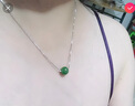 御玉華庭和田玉吊墜女轉(zhuǎn)運(yùn)碧玉白玉路路通鎖骨鏈圓珠項(xiàng)鏈學(xué)生女友 碧玉珠子配925銀黃金色鏈子 曬單實(shí)拍圖