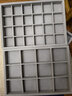 杠絲創(chuàng)首飾盒灰色絨布小飾品盒戒指耳釘耳環(huán)手鏈項(xiàng)鏈珠寶展示收納盒托盤 灰色大號24格 曬單實(shí)拍圖