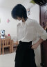 sdeer圣迪奧冬季時(shí)尚休閑女裝常規微彈自然腰百搭酷感拼接字母不規則A字長(cháng)裙S20481108 黑色/91 S/160 曬單實(shí)拍圖