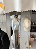 黎依奴（LISLAVE）感垂感醋酸緞面半身裙女2025夏季新款中長款魚尾裙高腰顯瘦包臀裙 香檳色 [春夏款9902裙長92左右] XL 曬單實拍圖