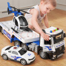 宝乐星儿童玩具男孩警车惯性运输工程拖车带直升飞机益智玩具生日礼物 实拍图