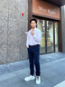 GANT/甘特秋冬新款男士長(zhǎng)褲簡(jiǎn)約通勤純色百搭商務(wù)休閑直筒休閑褲 433-夜藍(lán)色 32 曬單實(shí)拍圖