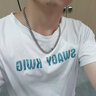 芯奢[刻字]古巴項(xiàng)鏈男士鎖骨鏈小眾高級感鈦鋼男生吊墜粗款百搭毛衣鏈 曬單實(shí)拍圖