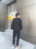 古先森拼接工裝褲男寬松秋冬季休閑褲男士大碼束腳褲美式復古哈倫長(cháng)褲子 黑色 XL 【145-160斤】 曬單實(shí)拍圖