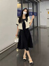 拉夏貝爾（La Chapelle）短袖雪紡連衣裙女裝2025年夏季新款時(shí)尚中長(cháng)款法式小個(gè)子夏天裙子 套裝 M 曬單實(shí)拍圖