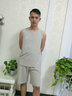 葉盼（yepan）睡衣男士夏季莫代爾背心男無(wú)袖短褲薄款夏天可外穿大碼家居服套裝 19514-咖啡 3XL (185) ：建議180-200斤穿著(zhù) 曬單實(shí)拍圖