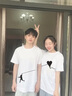 (兩件裝)love情侶裝夏天短袖t恤新款?lèi)?ài)心短袖一男一女韓版寬松百搭上衣學(xué)生班服定制 男白色+女白色 男M+女S 曬單實(shí)拍圖