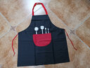 羋碩（MI SHUO）刀叉圍裙女 韓版防水防油圍裙廚房烘焙罩衣 黑色 1件 曬單實(shí)拍圖