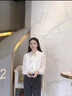 品彩 PinCai 2022春季韓版蝴蝶結(jié)長(zhǎng)袖襯衫雪紡衫喇叭袖小衫女 PW1KAH6 白色 M 曬單實(shí)拍圖
