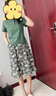 佰藍嬌兩件套裝女2024夏季新款高級感氣質(zhì)棉麻連衣裙女亞麻半身裙子夏天 綠色 M 曬單實(shí)拍圖