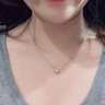 詹米 18K金鉆石項鏈女牛頭玫瑰金鉆石吊墜帶鏈彩金鎖骨鏈au750女士鑲鉆套鏈 白18K金泡泡款 曬單實(shí)拍圖