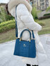 袋鼠卡拉38節軟皮女士包包2026新款女包時(shí)尚大容量手提包送媽媽單肩斜挎包 刺繡藍色（配禮盒+手包卡包+長(cháng)肩帶） 曬單實(shí)拍圖