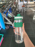 美國Melais運動(dòng)水杯大容量吸管杯男女太空杯健身夏季塑料彈扣水壺 1000ML石竹綠（一蓋雙用） 曬單實(shí)拍圖