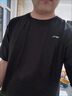 李寧大碼冰絲速干T恤男夏季薄款五分袖寬松運動(dòng)胖子加肥加大碼短袖 酷爽黑【AT-DRY速干科技面料】 3XL /190 (190斤-205斤) 曬單實(shí)拍圖