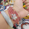 奈維斯汀品牌草莓晶手鏈女銀寓意粉多層水晶手串女520禮物 草莓晶 曬單實(shí)拍圖