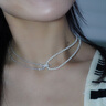 HEFANG何方珠寶星光扭結項鏈銀優(yōu)雅女士輕奢高級感生日禮物送女友 銀色 曬單實(shí)拍圖