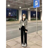 皮爾卡丹灰色雙面呢大衣女短款設計感小眾翻領(lǐng)小香風(fēng)仿水貂絨針織短外套 灰色 XL 曬單實(shí)拍圖