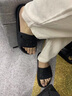 CABBEEN卡賓拖鞋男夏季新款一字涼拖鞋男潮流外穿涼鞋男軟底休閑沙灘鞋 黑色 40 曬單實(shí)拍圖