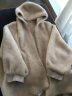 ZXEGI 海寧皮草外套女連帽寬松韓版毛茸茸100%羊剪絨大衣女復合皮毛一 淺駝色 S （90-115斤） 曬單實(shí)拍圖