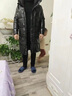 暖冬鴨鴨黑金羽絨服中長款加厚戶外男裝連帽新款冬季上衣情侶裝抗寒男 黑色 M 【110-125斤】 曬單實(shí)拍圖