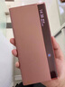 艾米珈 三星note20 ultra手機保護殼note20智能鏡面翻蓋保護套5g版全包防摔皮套 三星Note20ultra-迷霧金 曬單實(shí)拍圖