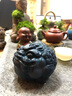 石匠同豐 烏金石茶盤（多尺寸）手工功夫茶臺(tái)茶具托盤 家用辦公室排水茶海套裝 嶺南花窗 火燒面40*40*3cm 曬單實(shí)拍圖